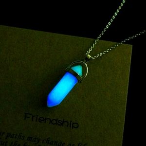 Glow in the dark geode necklace